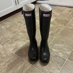 Hunter Original Tall Grey Rain Boots Womens Size 8